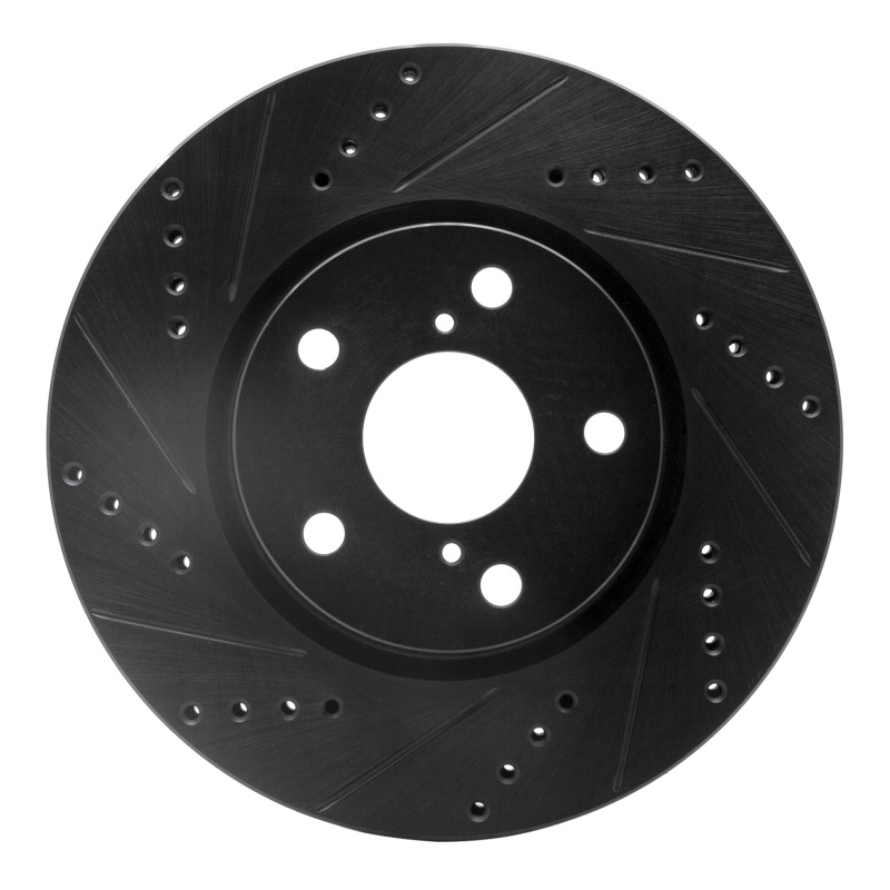 Dodge Challenger Brake Rotor (1) - Right Front - R1 Concepts - Drilled & Slotted - Black - `21-`23